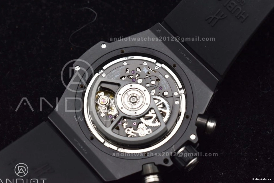 Strap Titanium 1:1 Black Best Unico Skeleton Edition Dial Sporty Bang Big Black On ZF 898 Rubber Hublot A 1224